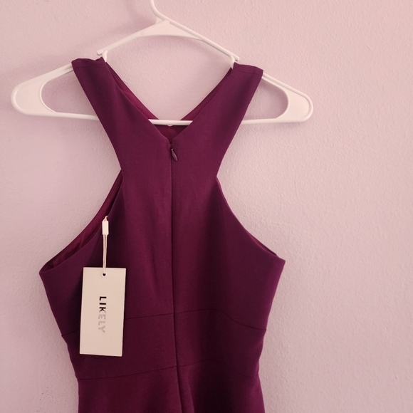 Likely Kensington Halter Cocktail Dress in Plum Size 4 - Picture 9 of 12